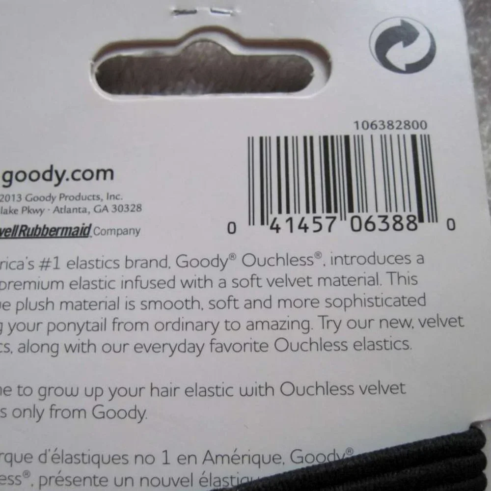 17 Black 5 Goody Velvet Secure Stay Put Elastic Hair Band Ponytailers 12 Ouchles